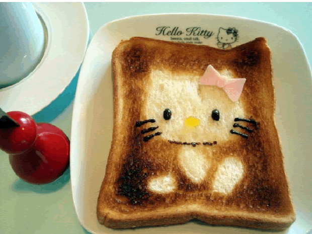 Toast Art con Hello Kitty