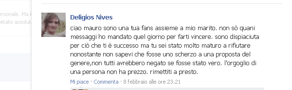 commento di una fan di Mauro Marin